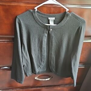 Black Cropped Cardigan Sweater